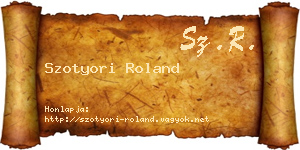 Szotyori Roland névjegykártya