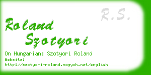 roland szotyori business card